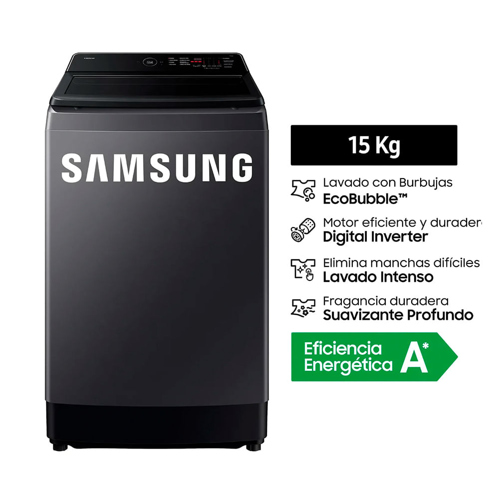 Lavadora Automática Samsung Carga Superior 15KG WA40F15E4C