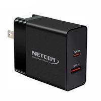Cargador de Pared CARGA RAPIDA PD65W QC3.0 Usb 3.0 Tipo C NETCOM