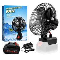 Ventilador Inalámbrico Recargable Portátil Con Batería De Litio Y Cargador