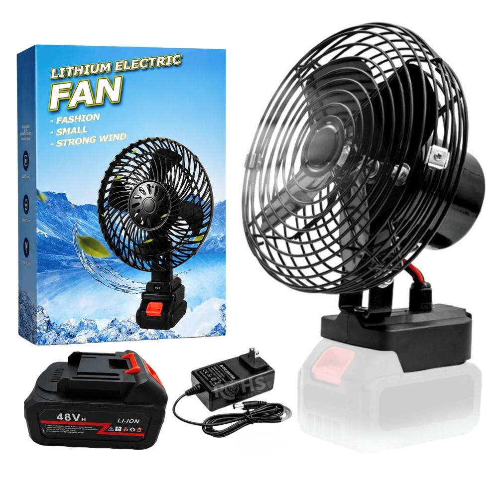Ventilador Inalámbrico Recargable Portátil Con Batería De Litio Y Cargador