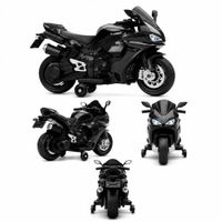 Moto Eléctrica Infantil Negro con Luces LED
