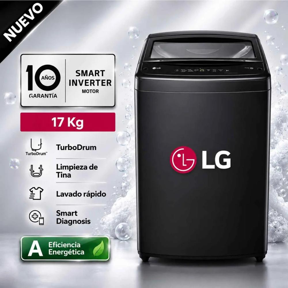 Lavadora LG 17Kg Smart Inverter Turbodrum WT17OBVTB Negro Onyx