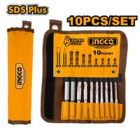 SET 10 BROCAS SDS PLUS Y CINCELES INGCO AKD2101