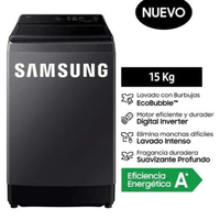 Lavadora Samsung 15 Kilos Gris Grafito EcoBubble Tecnología Digital Inverter WA40F15E4CPE 2026