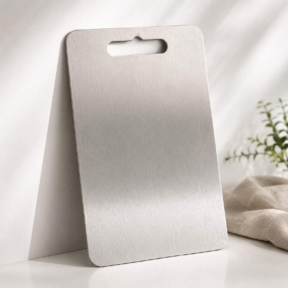 Tabla De Picar Acero Inoxidable 34 - 23 Cm Diseño Premium