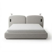 Cama Box Alina con Alero 2 Plazas Beige Claro Tarima y Cabecera TU MESITA