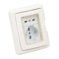 Placa Hidrobox Interruptor Triple Tomacorriente Tipo F OPALUX KFWP01.WH-KIT