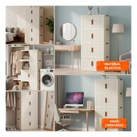 Organizador Plegable Beige 4 Niveles Estante para Ropa y Accesorios
