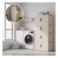 Estante Plegable Beige 4 Niveles Organizador de Ropa Dormitorio YPapel Regalo