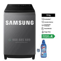 Lavadora Samsung 19 Kilos EcoBubble Carga Superior WA19CG6441BD - Detergente Liquido Sapolio 1L.