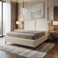 Cama Box Liora Queen Blanco Tarima y Cabecera TU MESITA