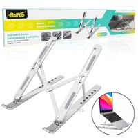 Soporte Para Laptop Plateado De Aluminio Plegable Con 6 Niveles Ajustables