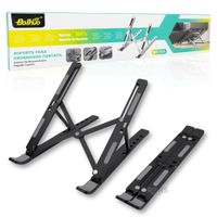 Soporte Para Laptop De Aluminio Negro Plegable Con 6 Niveles Ajustables