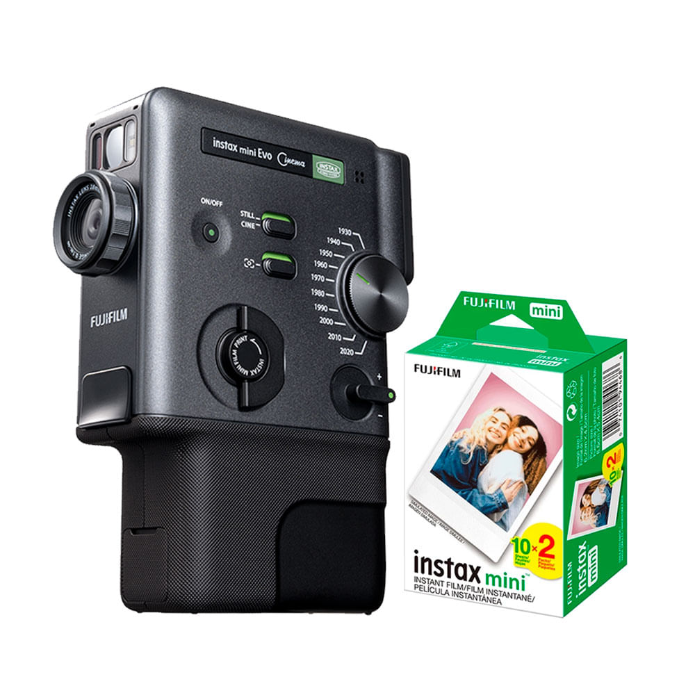 Camara Fujifilm Instax Mini Evo Cinema Black Pack de Pelicula x20
