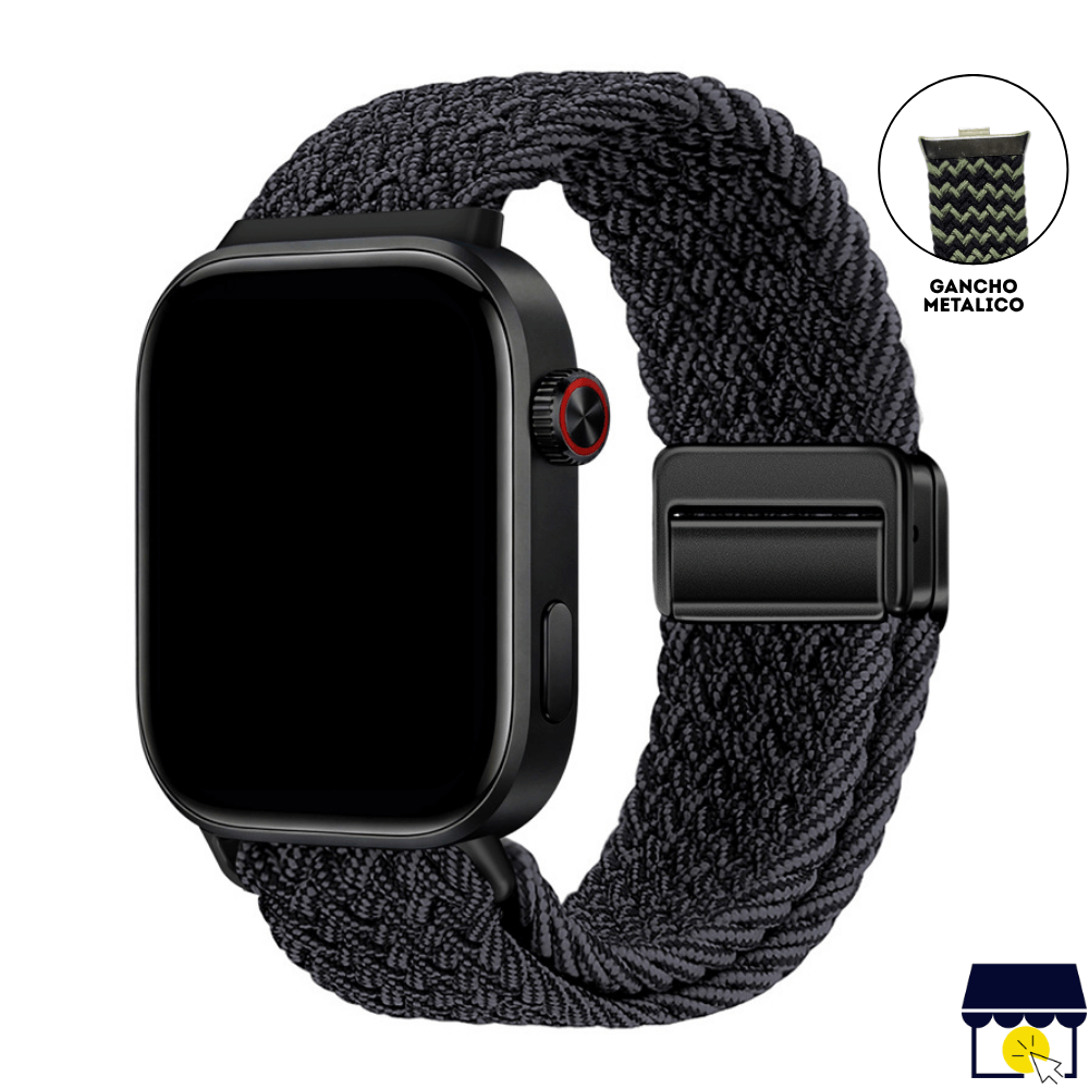 Correa de Nylon para Xiaomi Redmi Watch 4 - 5 - 6 - Mi band 8 Pro - 9 Pro - Negro brillante