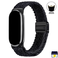 Correa de Nylon para Xiaomi Mi Band 8 - 9 - 10 - Negro brillante