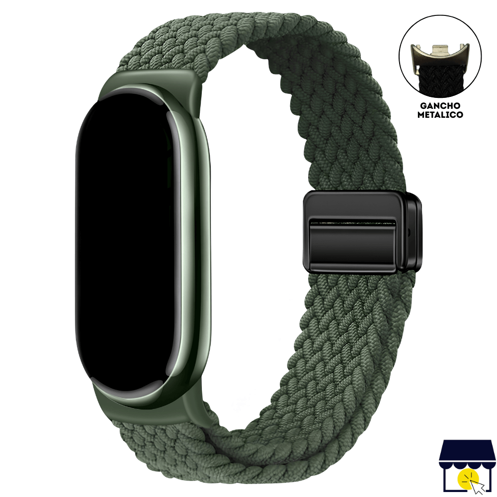 Correa de Nylon para Xiaomi Mi Band 8 - 9 - 10 - Verde Oliva