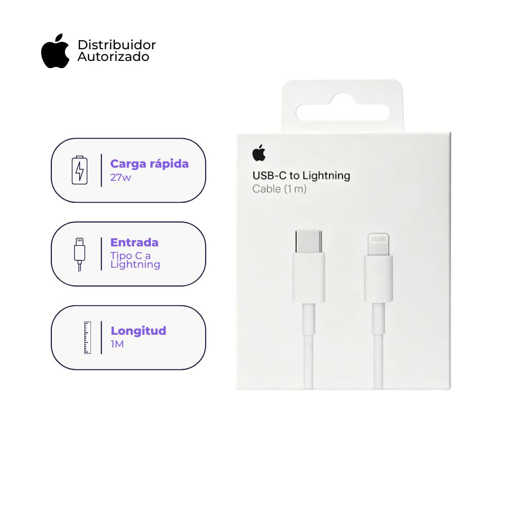 Cable de Carga Apple USB-C a Lightning 1 m Blanco