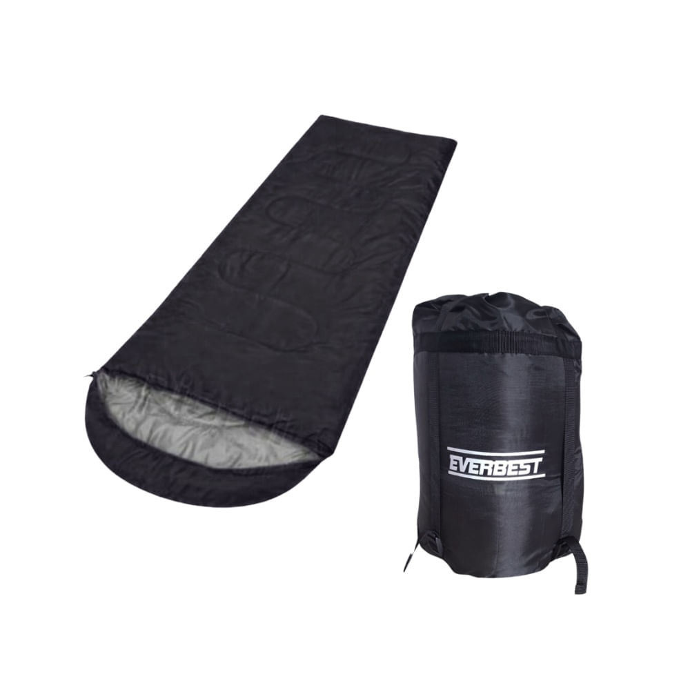 Bolsa De Dormir Sleeping Camping Acolchado 400 g/m² EVERBEST Negro