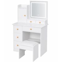 Tocador Luz LED Maquillaje Organizador Cajones Espejo Diseño Moderno Elegante WJY130D1