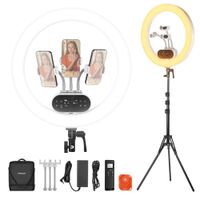 Neewer Kit de Luz de Anillo LED Bi-Color RH100B (19"") con Soporte y Tres Sujetadores para