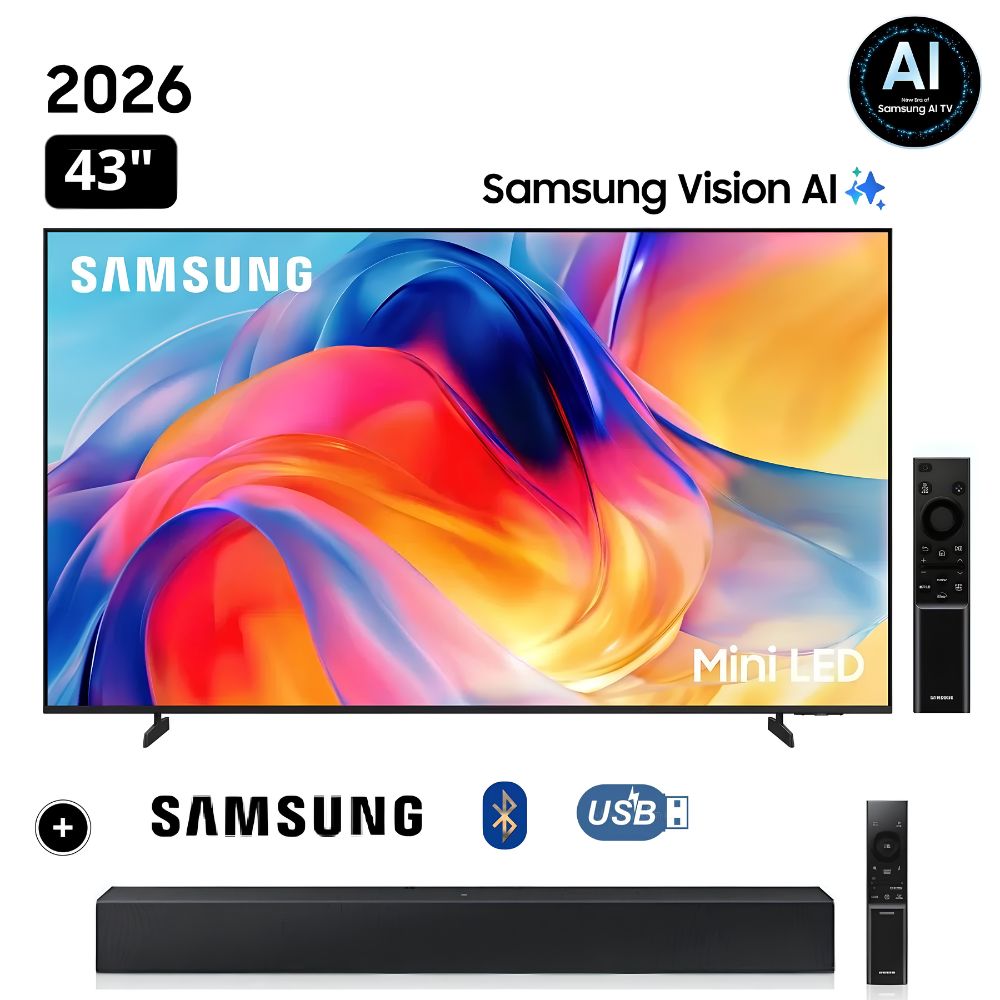 Televisor Samsung 43 Mini LED 43M70H Vision AI Smart TV 2026- Soundbar Samsung  Samsung
