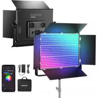 Neewer AP150C Panel LED RGB de 150W, 2500 a 10000K, Control DMX y App, 1800 LEDs, Efectos