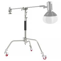 Neewer C-Stand con Brazo y Ruedas SC186W, Acero Inoxidable, Altura Máxima 6', Capacidad d
