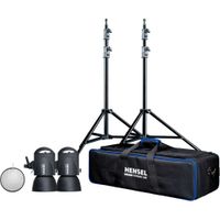Hensel Intra LED 2-Light Kit 5000K con Dimming 10-100%, CRI 92, Reflectores de 7"" y Soport