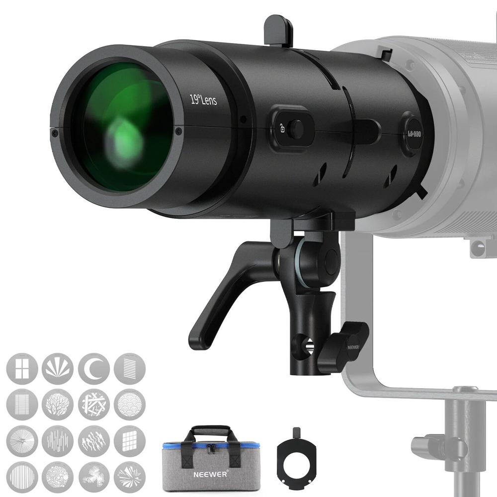 Neewer Snoot LS-300 con Montura Bowens 19° - Lente Proyectora, Construcción de Aluminio,