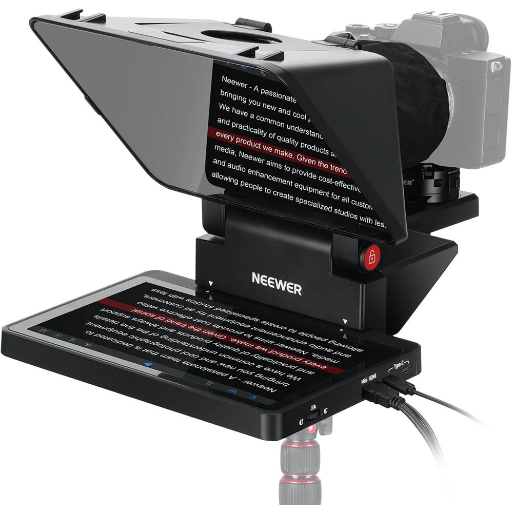 Neewer Teleprompter X11 con Monitor TM8 de 9"" - Beamsplitter de 11"" y Montaje Arca-Type