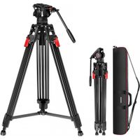 Neewer Tripode de Aluminio LL27 con Cabezal Fluido - Capacidad de Carga 17.6 lb, Altura de