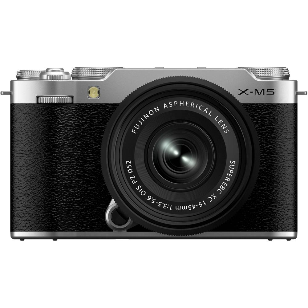 FUJIFILM Cámara Mirrorless X-M5 con lente XC 15-45mm f/3.5-5.6 (Plata) - Sensor APS-C de