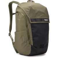 Thule Mochila Paramount Bike Commute 28L - Verde, Resistente al Agua, Con Funda Reflectant