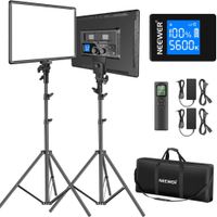 Neewer NL-288ARC Kit de Iluminación LED Bi-Color con 2 Paneles de 45W, Control Remoto y S