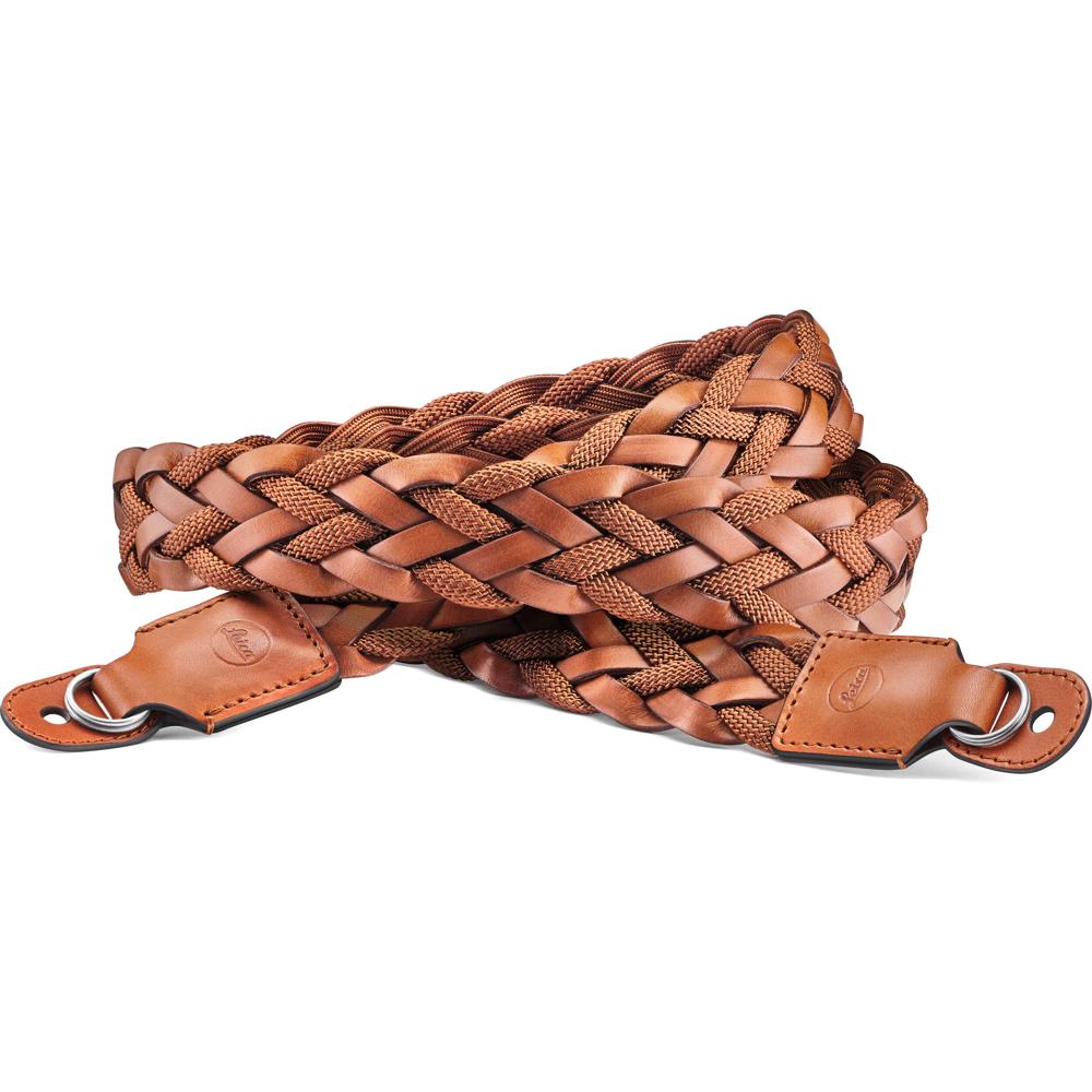 Leica Correa de Cuero y Rayón Trenzado Plano Cognac para Cámaras Q y M