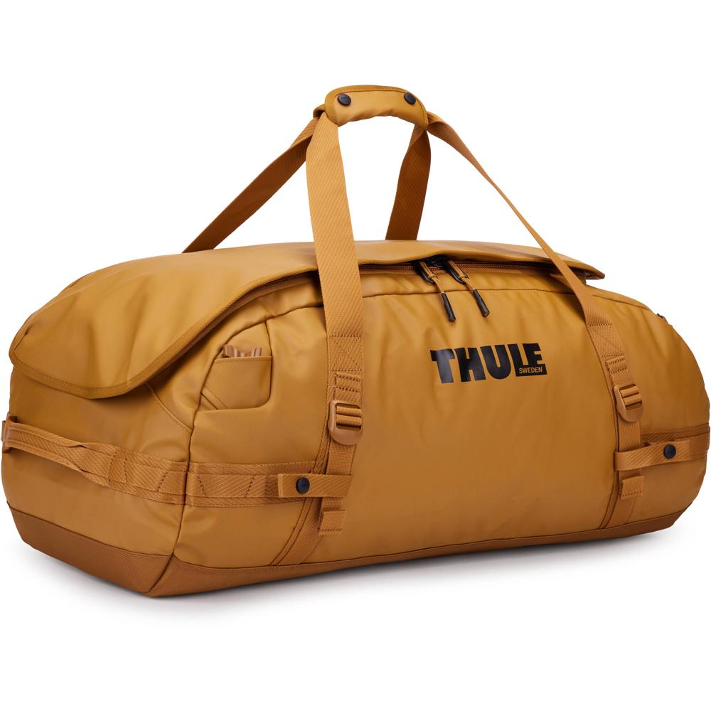 Thule Chasm Duffel Bag 70L Golden Brown - Convertible a Mochila, Abertura Amplia, Material