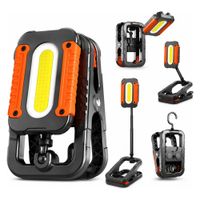 Lámpara De Trabajo Led Cob Recargable Con Imán Y Pinza