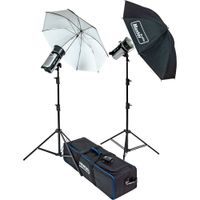 Hensel Certo 400 Basic Kit de Iluminación 2 Luces con Paraguas de 32"" y Transmisor Cactus