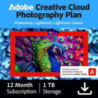 Adobe Creative Cloud Photography Plan 1TB - Suscripción de 1 Año, Edición y Almacenamie