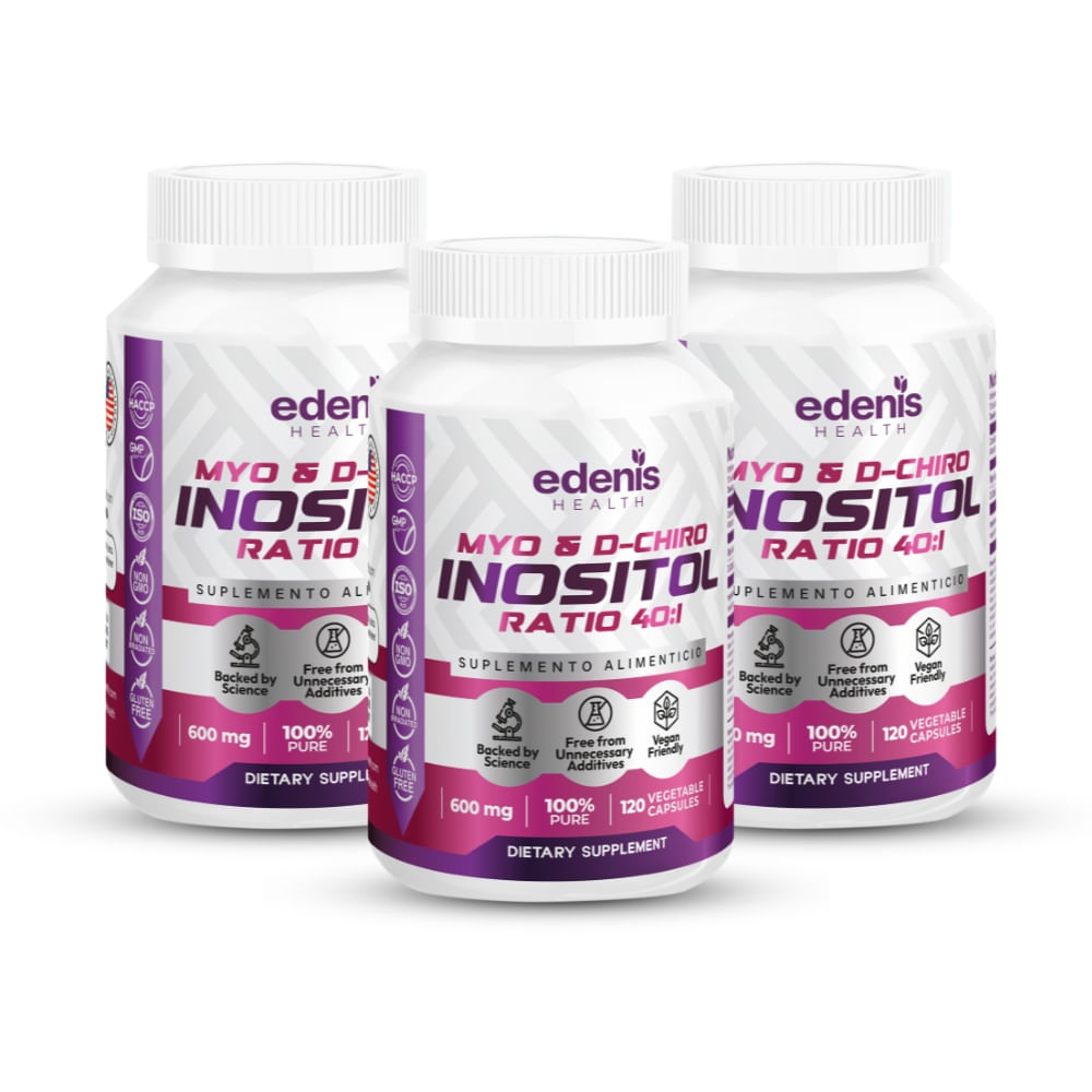 Pack 3 Myo y D-Chiro Inositol Edenis Health 120 Cápsulas