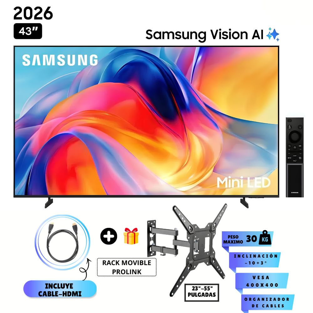 Televisor Samsung 43 Mini LED 43M70H Vision AI Smart TV 2026 - Rack Movible