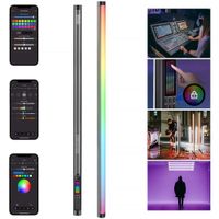 Neewer TL120C Tubo LED RGB de 4' con Control Remoto, Efectos Personalizables y Batería Re