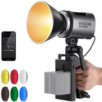 Neewer MS60B Bi-Color LED Monolight - 2700-6500K, 40,000 Lux, Control por App, Incluye 6 D
