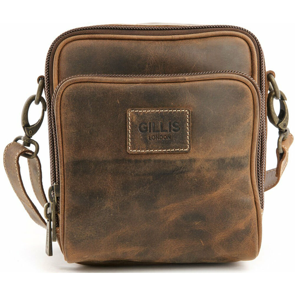 GILLIS LONDON Trafalgar Bolsa de Cámara de Cuero Manos Libres - Color Marrón, Padded Int