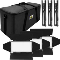 DOFTec Kit de Iluminación LED 640C Multicolor RGBWW con 3 Luces y Soportes