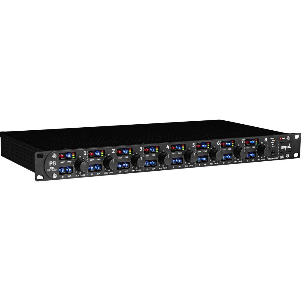SPL P8 Preamplificador de 8 Canales con Convertidor ADAT, 62 dB de Ganancia, Phantom Power