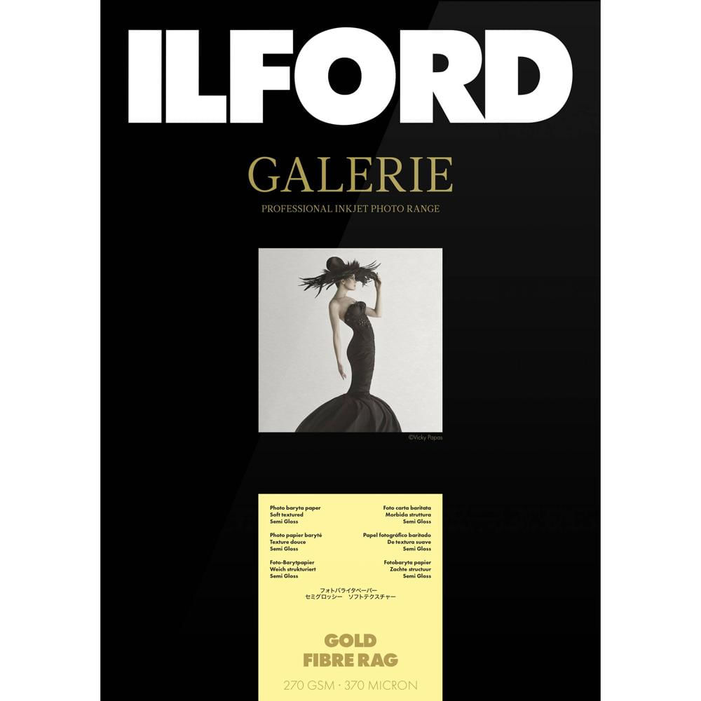 Ilford Galerie Papel Fotográfico Gold Fiber Rag 270 gsm 24"" x 49.2' Semi-Matte