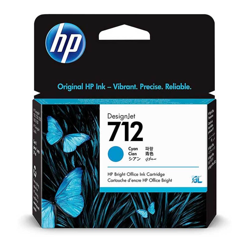 Cartucho de Tinta HP 712 Cian 29 ml Original 3ED67A para DesignJet
