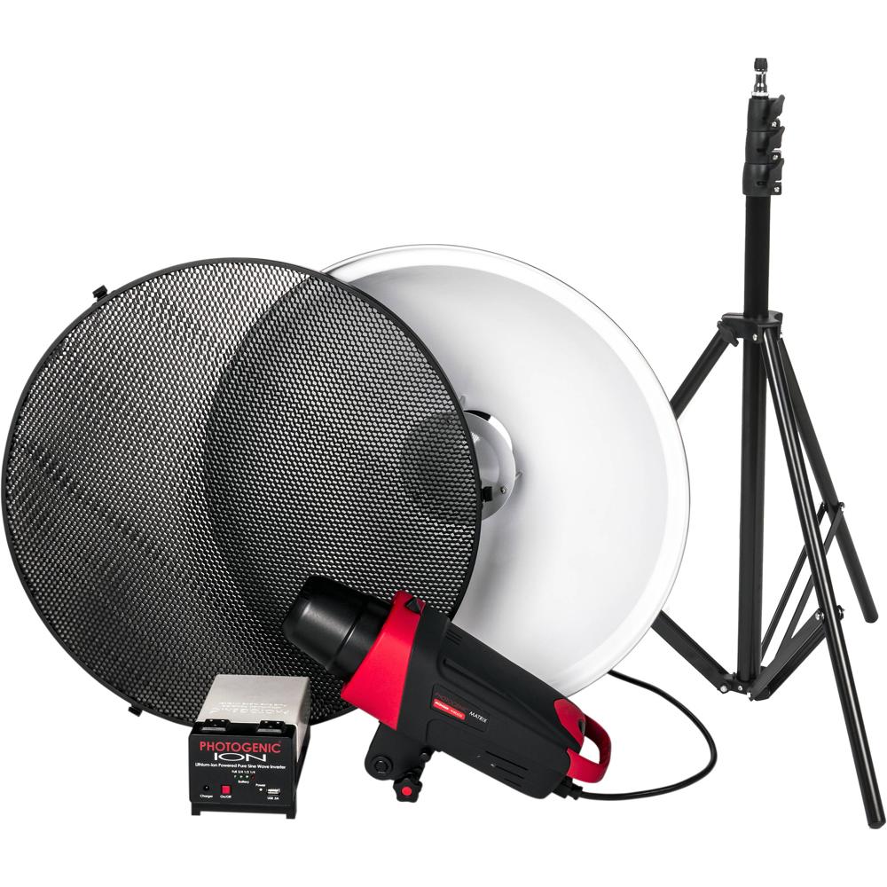 Photogenic Monolight Matrix MCD400R 400Ws con Inversor Ion, Beauty Dish de 22"" y Soporte d